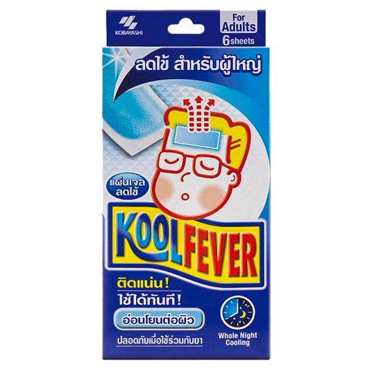 Koolfever Cooling Gel Sheet for Adults boxes of 6 sheets