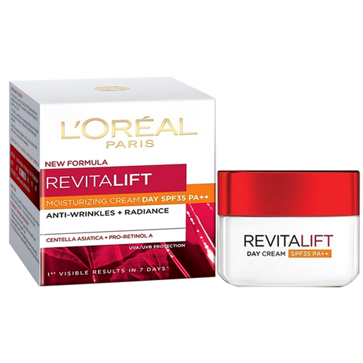 L'Oréal Paris Revitalift Anti-Wrinkle + Radiance Moisturizing Cream day SPF23 PA++ ກ່ອງລະ 50ml