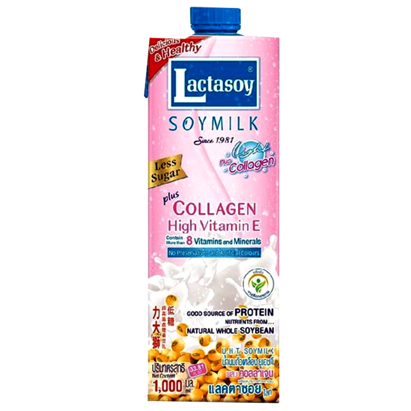 Lactasoy Soy milk plus collagen high vitamin-E Size 1L