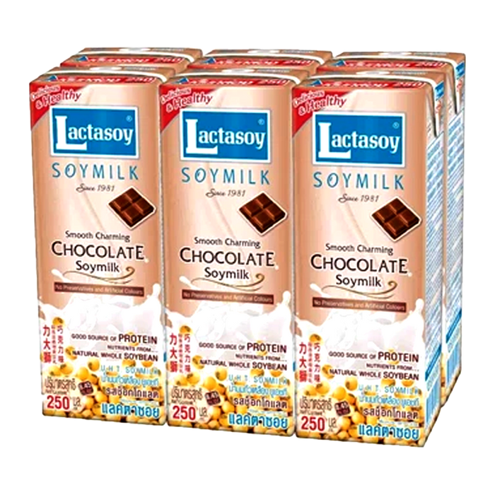 Lactasoy UHT Chocolate Soy Milk 250ml pack of 6boxes