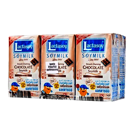 Lactasoy UHT Chocolate Soy milk 125ml  Pack of 6boxes