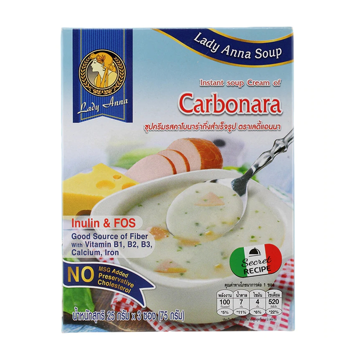 Lady Anna Soup Instant Soup Cream  Carbonara 25g Of 3 Sachets 75g