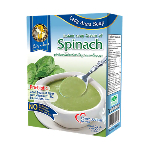 Lady Anna Soup Instant Soup Cream Spinach 22g Of 3 Sachets 66g