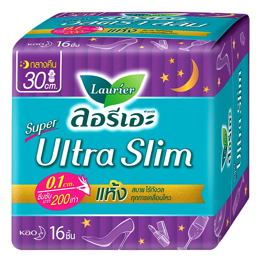 Laurier Super Ultra Slim Night Size 30cm Wing Pack of 16pcs