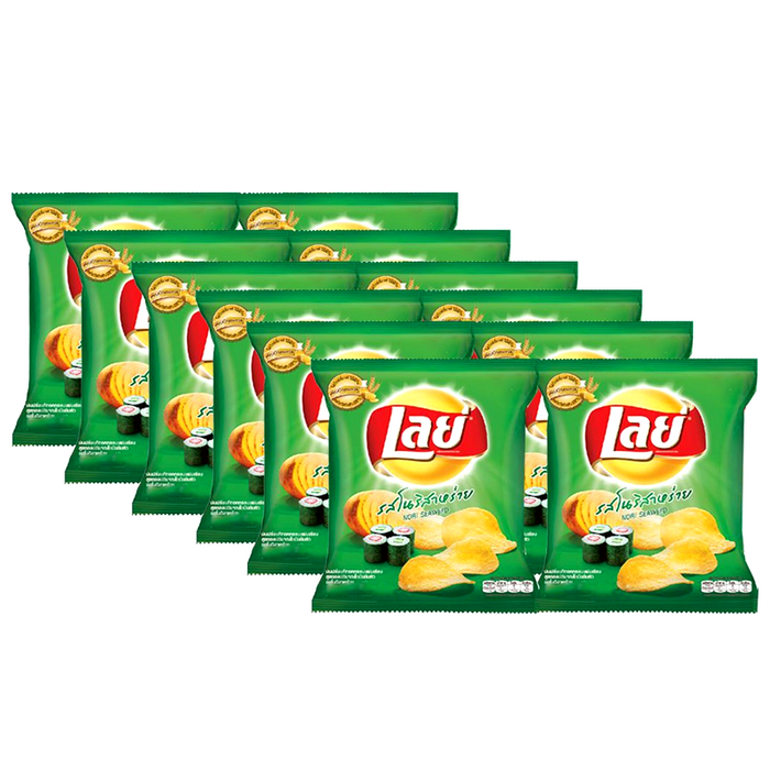 Lay's Classic Potato Chips Nori Seaweed Flavor bag 13g Pack of 12pcs