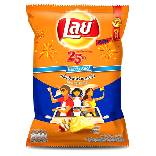 Lay's Rock Family Pack Potato Chips Extra Barbecue Flavor bags 160g
