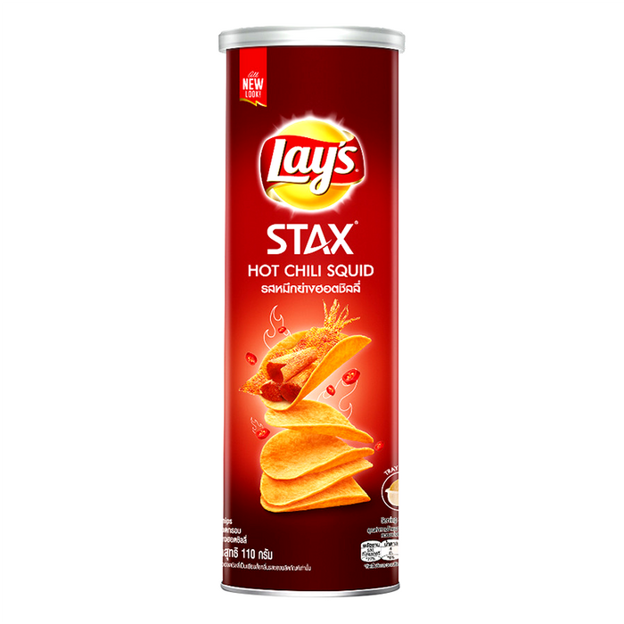 Lay's Stax Potato Chips Hot Chilli Squid Flavor Size 110g