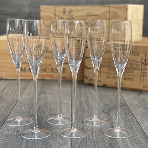 Lead Free Crystal Tall Champagne set of 6pcs