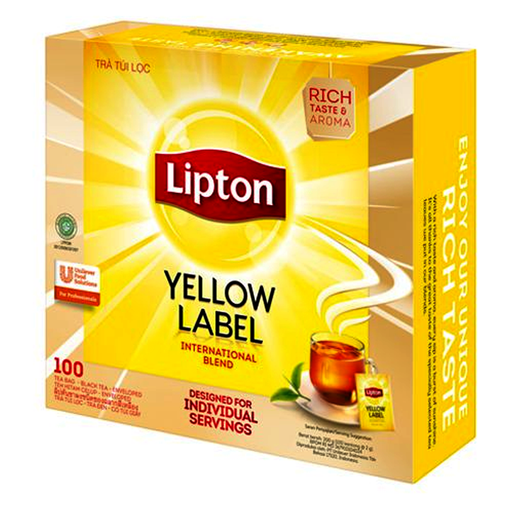 Lipton Yellow Label International Blend Tea envelope ຂະໜາດ 2g ກ່ອງບັນຈຸ 100Tea bag