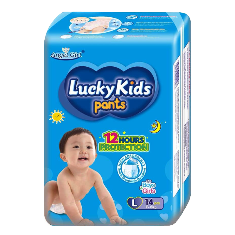 Lucky Kids Pants 12 Hours Protection SIze L Pack of 14pcs