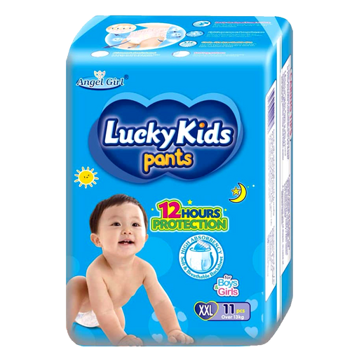 Lucky Kids ຜ້າອ້ອມແບບສົ້ງ  Pants 12 Hours Protection SIze XXL Pack of 11pcs