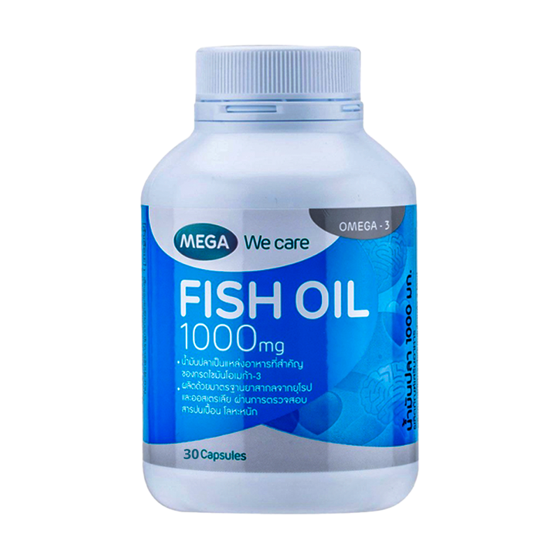 MEGA We Care Fish Oil 1000mg + Omega-3 boxes of 30 apsules