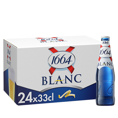 ເບຍ Kronenbourg 1664 Blanc 330ml bottle per box of 24 bottles
