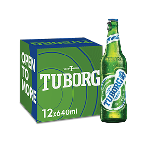 ເບຍ Tuborg 640ml bottle per box of 12 bottles