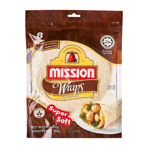 MISSION	WRAP WHOLE MEAL 360g