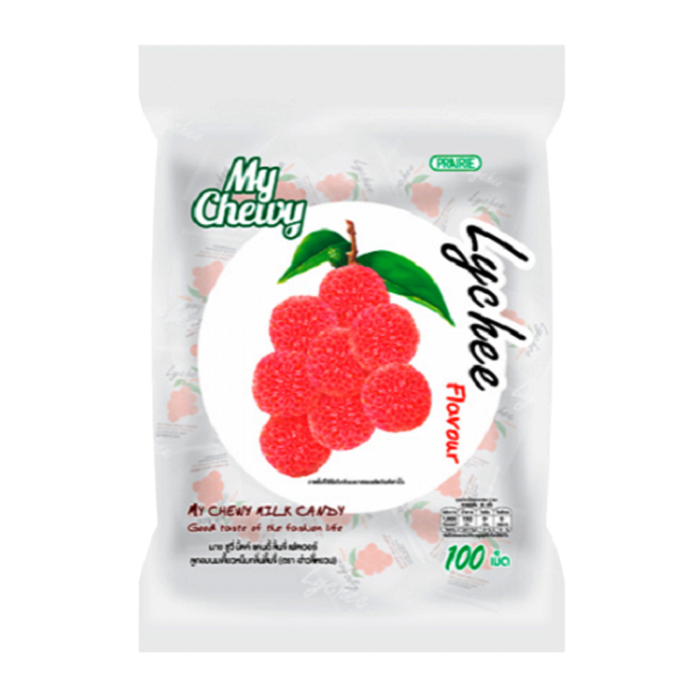 MY CHEWY Chewy Milk Candy Lychee Flavor Size 380g Pack of 100pcs