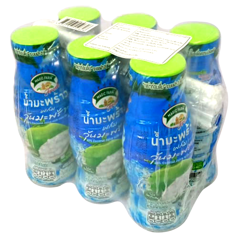 Magic Farm Fresh 40% Coconut Juice with Nata de Coco Size 240ml Pack o ...