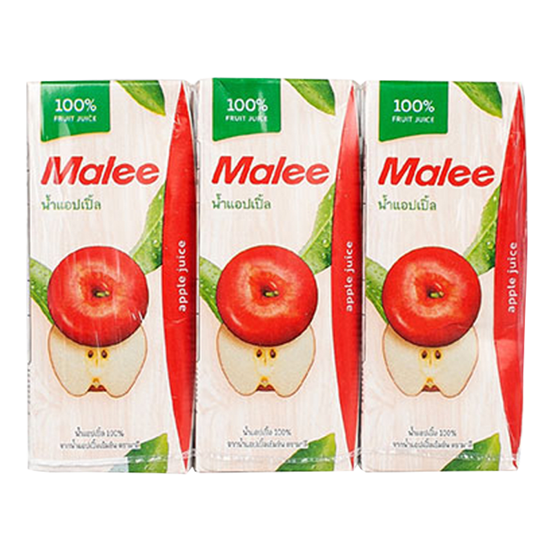 Malee 100% Apple Juice Size 200ml pack 3pcs