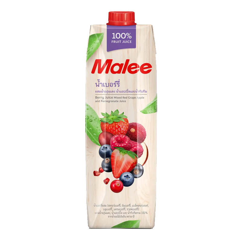 Malee Berry Juice 1L – Red Grape, Apple & Pomegranate | Triple Fruit Antioxidant Blend