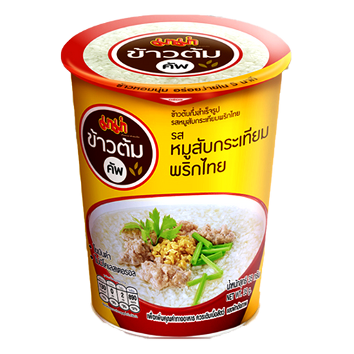 Mama Khaotom Cup Mince Pork with Garlic and Pepper Flavour Instant Size 35g