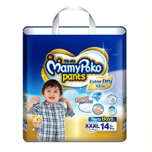 MamyPoko Pants Extra Dry Skin Speed Air Wave For Boys Kid size XXXL  Pack 14pcs