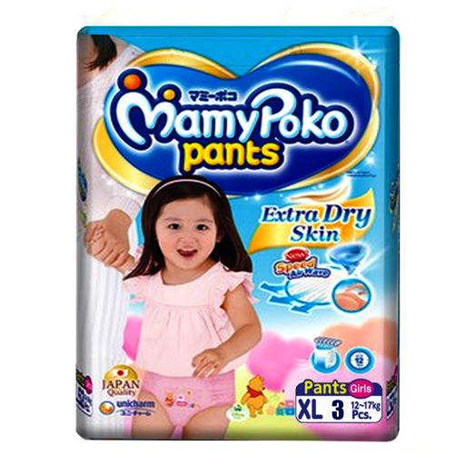 MamyPoko Pants Extra Dry Skin Soft Air Net Size XL 12-17kg Girls Diape —  Shopping-D Service Platform