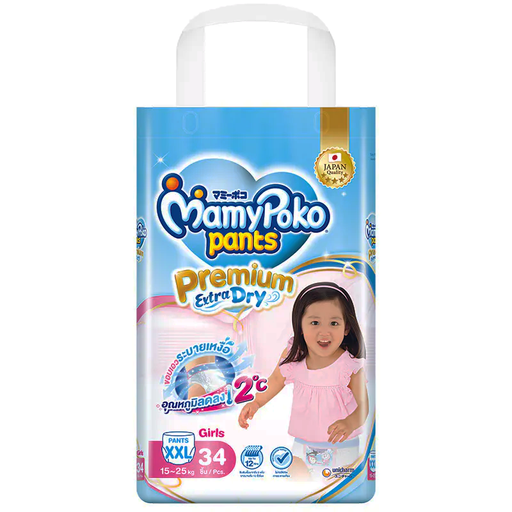 Mamy Poko Pants Premium Extra Dry Girls Size XL 34 Pcs
