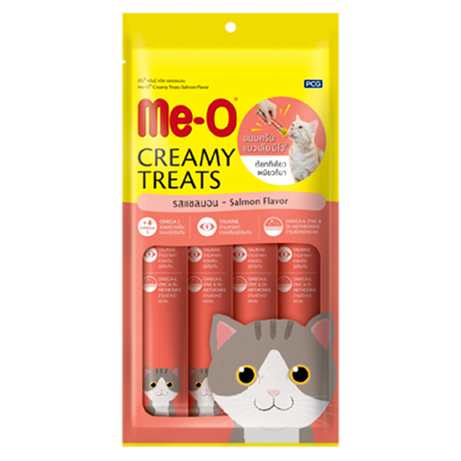 Me-O Creamy Treats Salmon Flavor 15g ຊອງ 4 ຊອງ