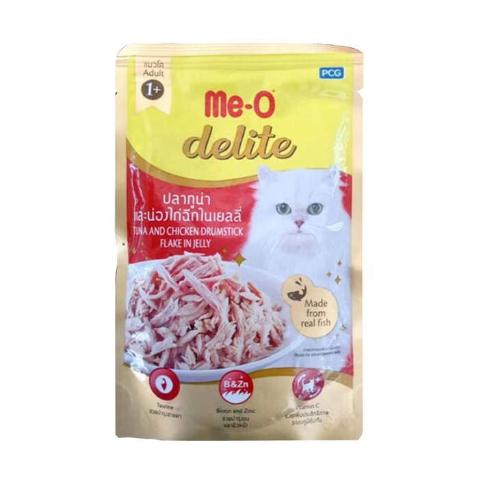 Me-O Delite Tuna And Chicken Drumstick Flake In Jelly 70g