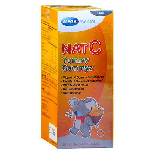 Mega We Care Nat C Yummy Gummyz 25 pouches of 2 gummies