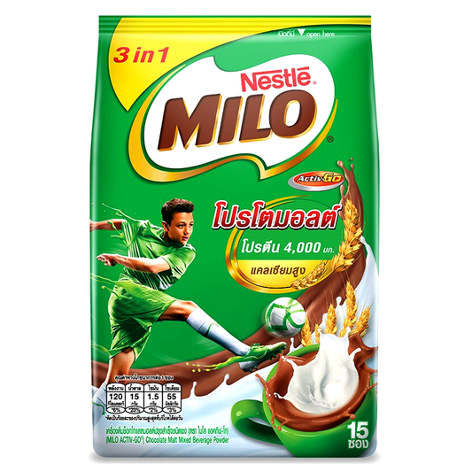 Milo Activ-Go Chocolate Malt Mixed Beverage Powder ຂະໜາດ 30g ຊອງ 15 ຊອງ
