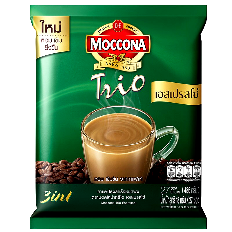 Moccona Trio Instant Coffee Mixed Espresso Size 18g Pack of 27Sticks