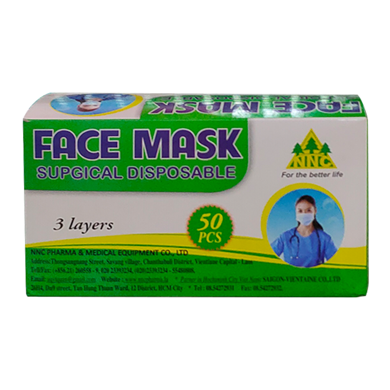 NNC Face Mask Supgical Disposable 3 Layers Boxes 50 pcs