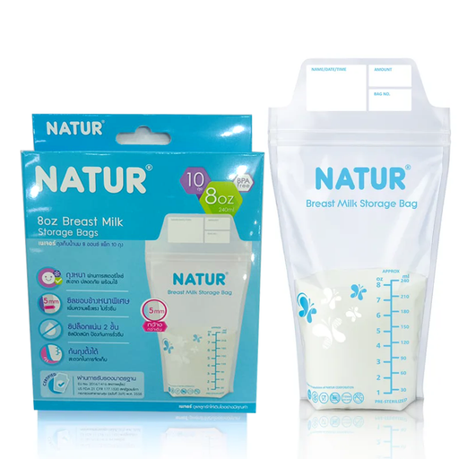 Natur Breast Milk Storage Bags Size 8oz Pack of 10bags
