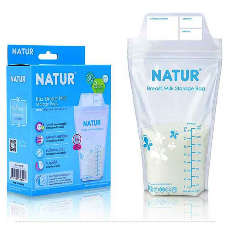 Natur Breast Milk Storage Bags Size 8oz Pack of 30bags