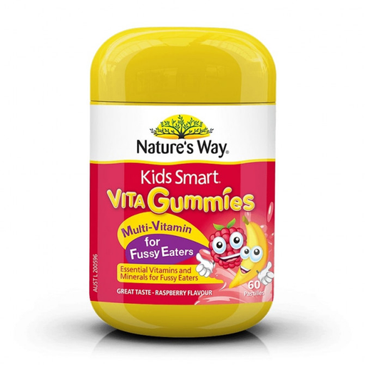 Nature's Way Kids Smart Vita Gummies Multi-Vitamin for Fussy Eaters 60 Pastilles ລົດຊາດ Raspberry
