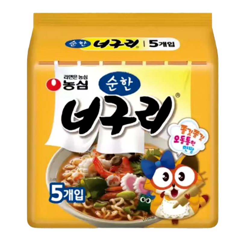 Neoguri Ramyun Mild Seafood Flavour Korean Noodles Size 120g pack of 5pcs