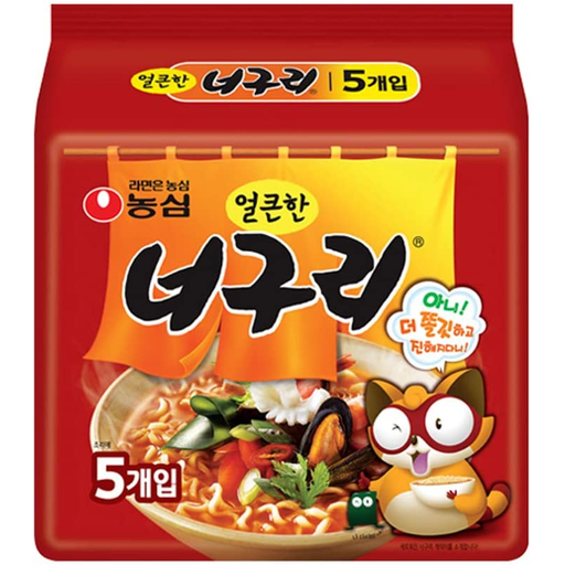 Neoguri Ramyun Spicy Seafood Flavour Korean Noodles Size 120g pack of 5pcs
