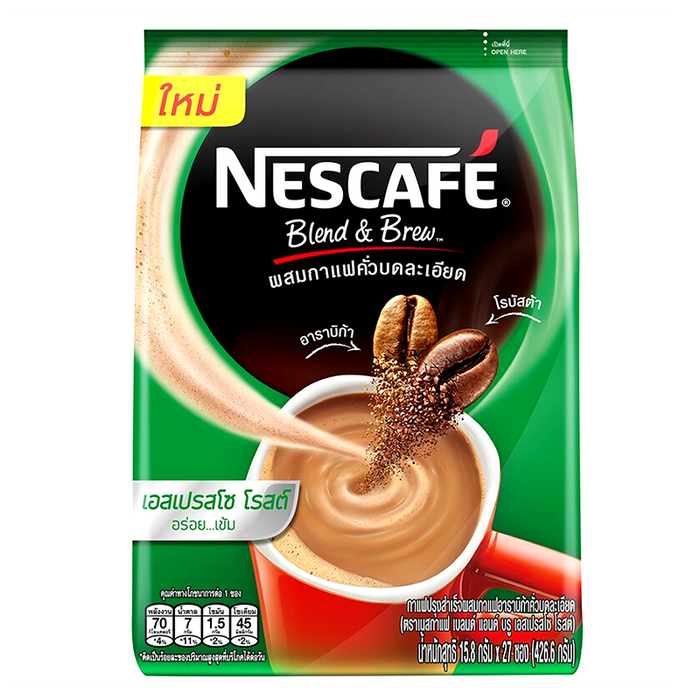Nescafe Blend Brew Espresso Roast Instant Coffee Mix Arabica