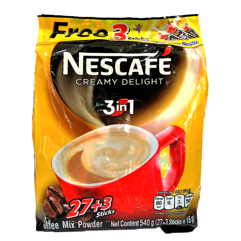 Nescafe Creamy Delight 3in1 Coffee Mix Powder Size 18g pack of 27 Sachets