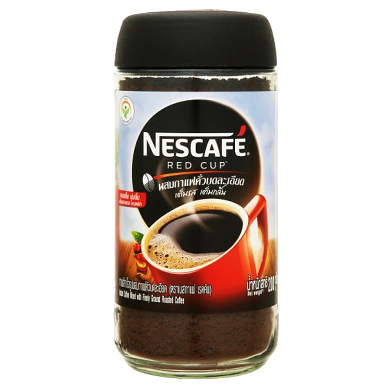 Nescafé Red Cup Instant Coffee Mixed with Finely Ground Roasted Coffee ...