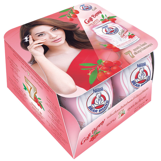 Nestle Bear Brand Gold Low Fat Milk with Gojiberry 140ml Pack of 4 boxes