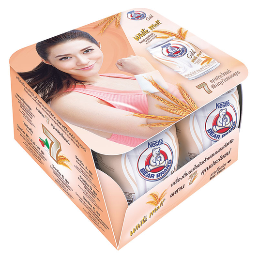 Nestle Bear Brand Gold Sterilized milk White Malt 140ml Pack of 4 boxes