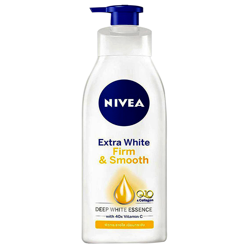 Nivea Body Lotion Extra White Firm and Smooth Q10 & Collagen with 40x Vitamin C Size 525ml