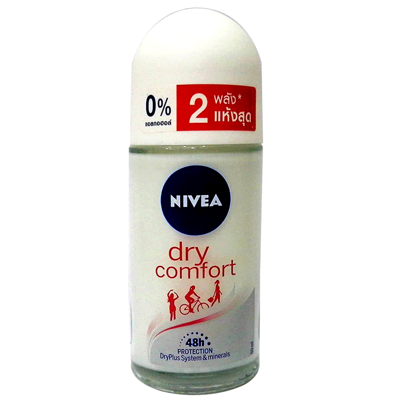 Nivea Dry Comfort Roll-on Deodorant 48h Protection DryPlus System &amp; minerals ຂະໜາດ 50ml