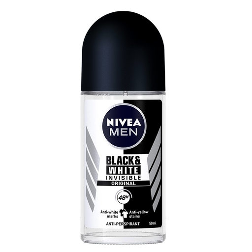 Nivea Men Black &amp; White Invisible Original Roll-on Deodorant 48h Anti-Perspirant ຂະໜາດ 50ml