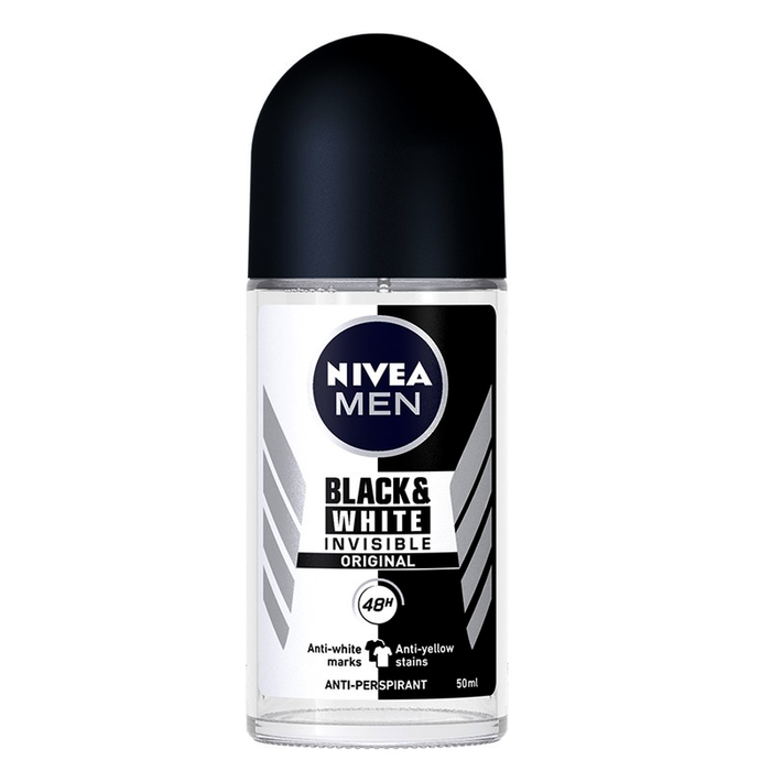 Nivea Men Black & White Invisible Original Roll-on  Deodorant 48h Anti-Perspirant  Size 50ml