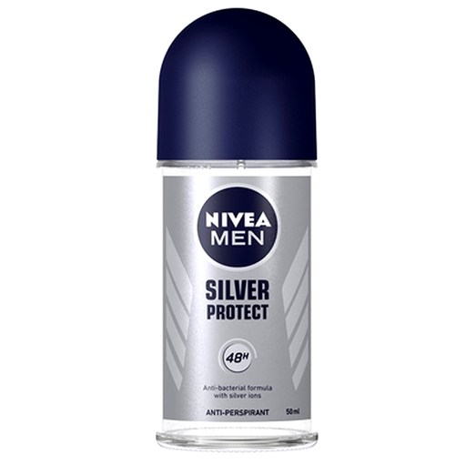 Nivea Men Silver Protect Roll-on Deodorant 48h Anti-Perspirant ສູດຕ້ານເຊື້ອແບັກທີເຣັຍດ້ວຍ silver ions ຂະໜາດ 50ml