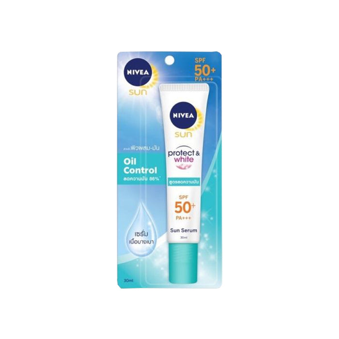 Nivea sun protect &amp; white oil control serum SPF 50+ PA+++ ຄຣີມ double UV face 15ml
