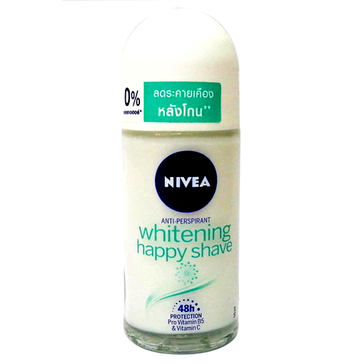 Nivea whitening happy shave Roll-deodorant 48h Protection Pro Vitamin B5 &amp; Vitamin C Anti-perspirant ຂະໜາດ 50ml
